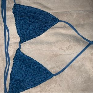 Acacia Humuhumu salt water blue crochet L top